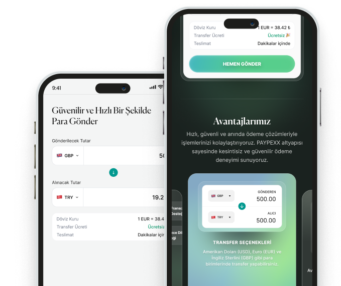 PayPexx mobil uygulama ekranlari